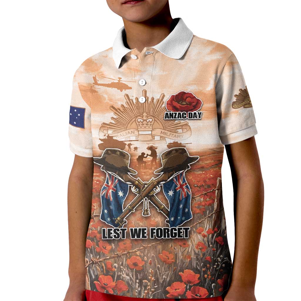 Personalised ANZAC Day Kid Polo Shirt Commemorative Soldier Tribute
