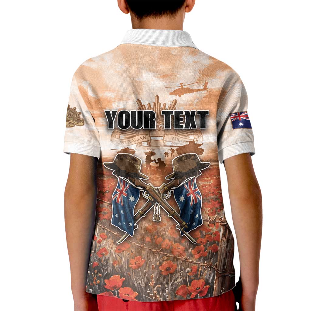 Personalised ANZAC Day Kid Polo Shirt Commemorative Soldier Tribute