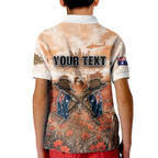 Personalised ANZAC Day Kid Polo Shirt Commemorative Soldier Tribute