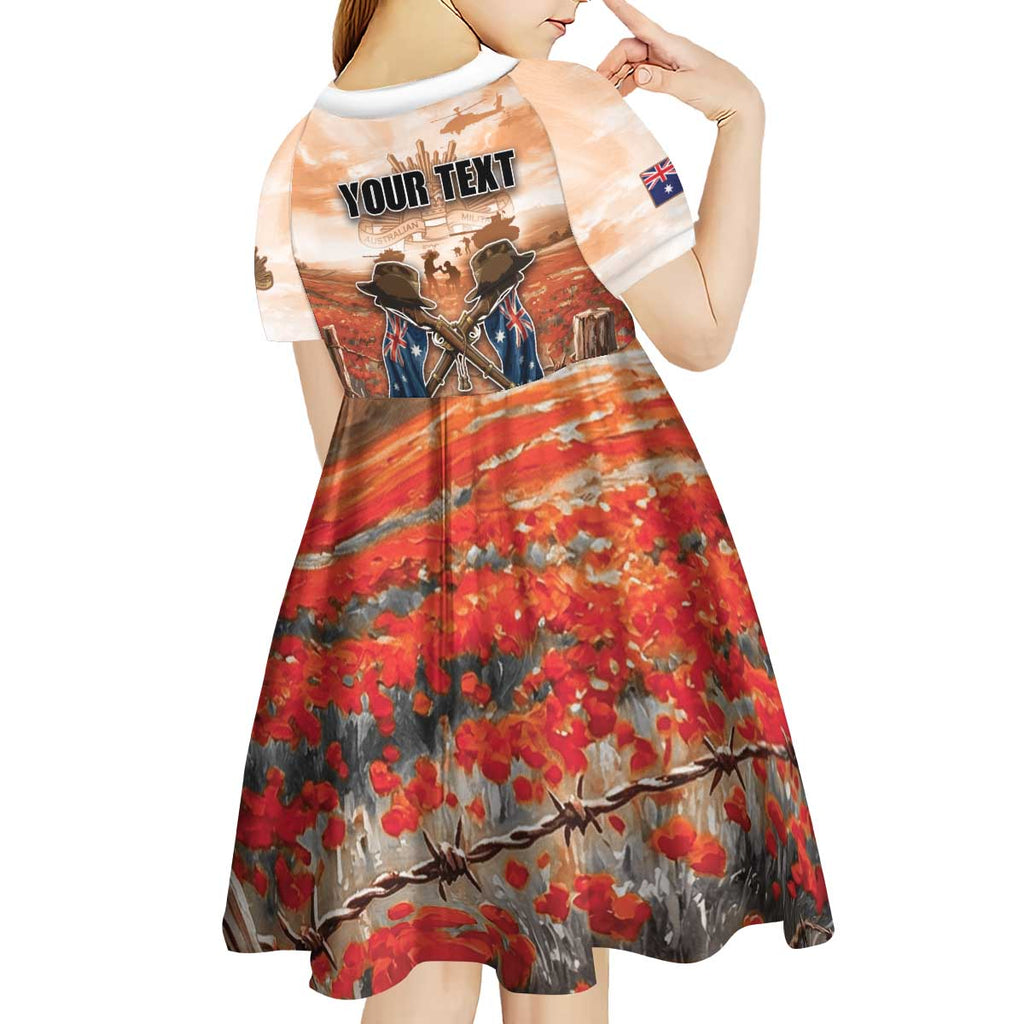 Personalised ANZAC Day Kid Short Sleeve Dress Commemorative Soldier Tribute