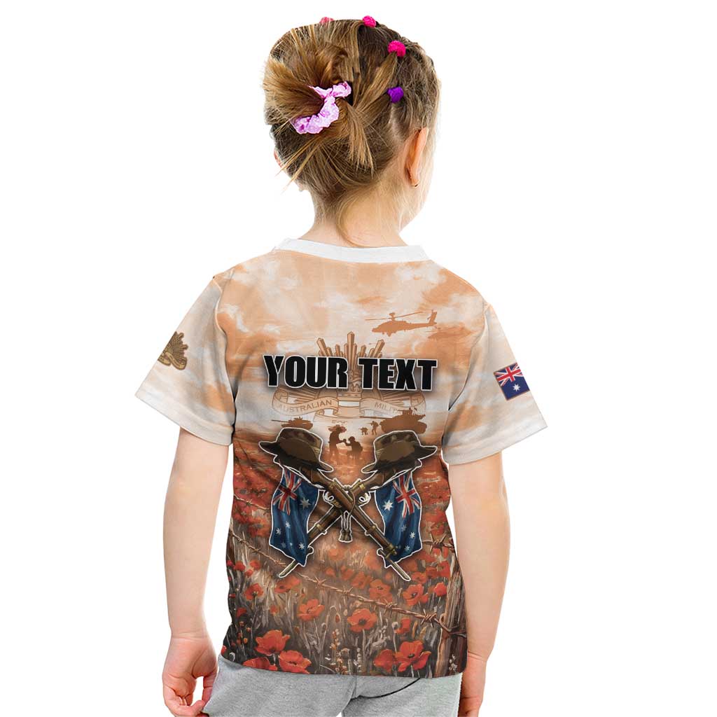 Personalised ANZAC Day Kid T Shirt Commemorative Soldier Tribute
