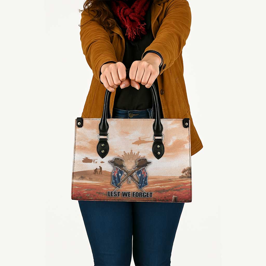 ANZAC Day Leather Bag Commemorative Soldier Tribute