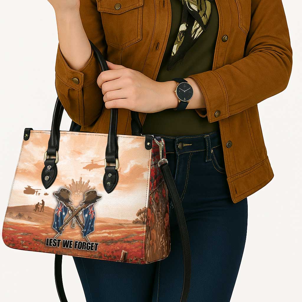 ANZAC Day Leather Bag Commemorative Soldier Tribute