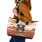 ANZAC Day Leather Tote Bag Commemorative Soldier Tribute
