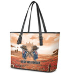 ANZAC Day Leather Tote Bag Commemorative Soldier Tribute