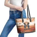 ANZAC Day Leather Tote Bag Commemorative Soldier Tribute