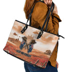 ANZAC Day Leather Tote Bag Commemorative Soldier Tribute