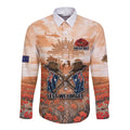 Personalised ANZAC Day Long Sleeve Button Shirt Commemorative Soldier Tribute