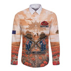 Personalised ANZAC Day Long Sleeve Button Shirt Commemorative Soldier Tribute