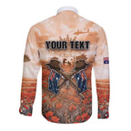 Personalised ANZAC Day Long Sleeve Button Shirt Commemorative Soldier Tribute