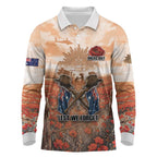 Personalised ANZAC Day Long Sleeve Polo Shirt Commemorative Soldier Tribute