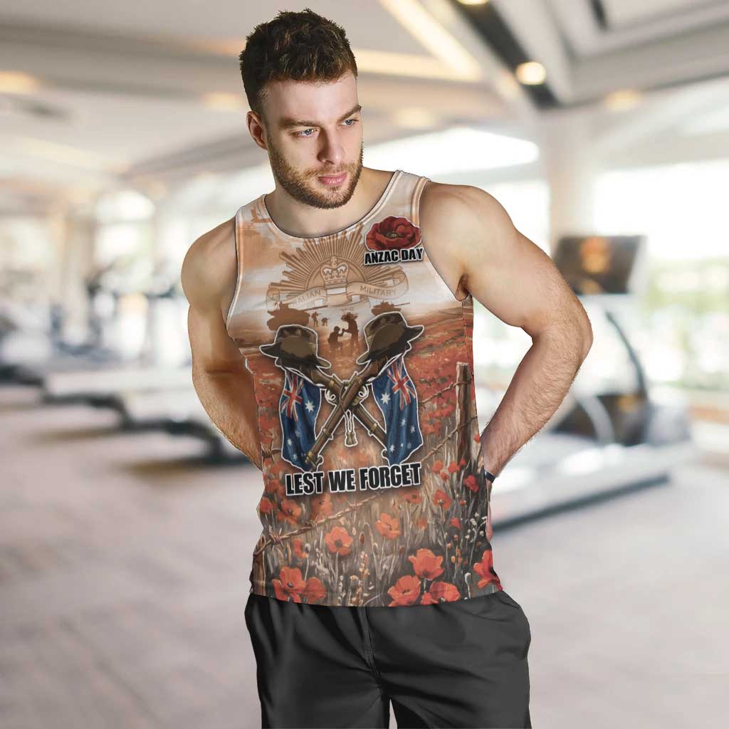 Personalised ANZAC Day Men Tank Top Commemorative Soldier Tribute