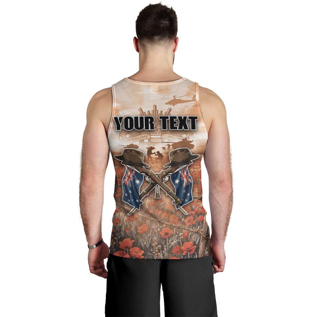 Personalised ANZAC Day Men Tank Top Commemorative Soldier Tribute