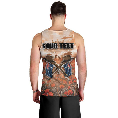 Personalised ANZAC Day Men Tank Top Commemorative Soldier Tribute