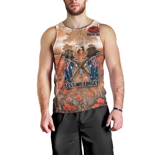 Personalised ANZAC Day Men Tank Top Commemorative Soldier Tribute