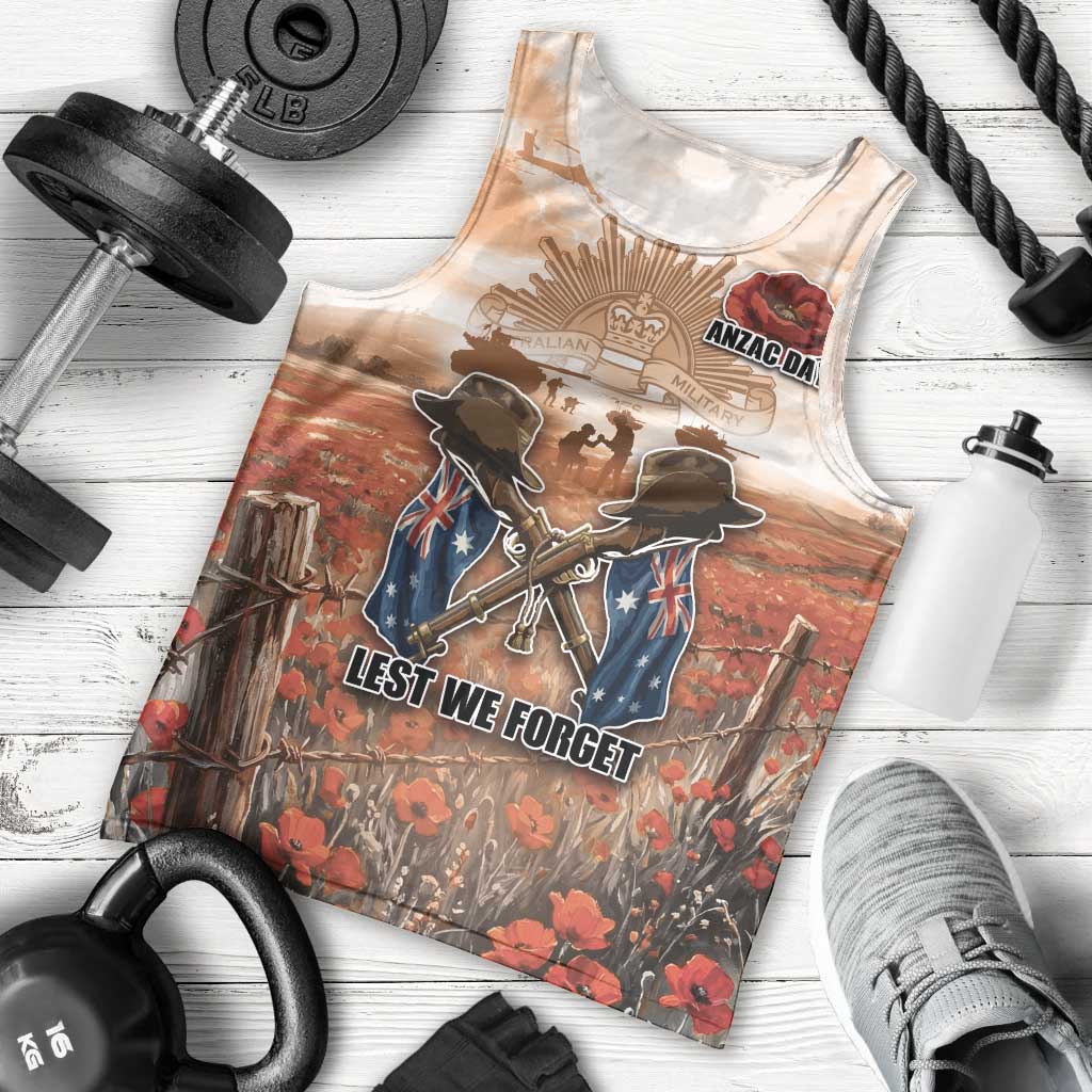 Personalised ANZAC Day Men Tank Top Commemorative Soldier Tribute