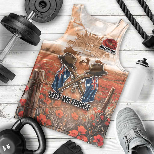 Personalised ANZAC Day Men Tank Top Commemorative Soldier Tribute