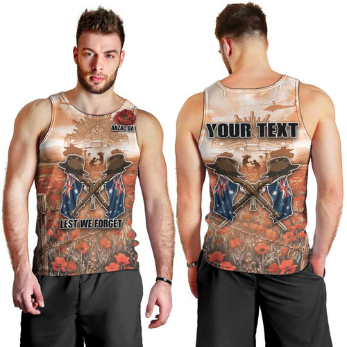 Personalised ANZAC Day Men Tank Top Commemorative Soldier Tribute