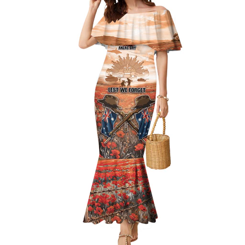 Personalised ANZAC Day Mermaid Dress Commemorative Soldier Tribute