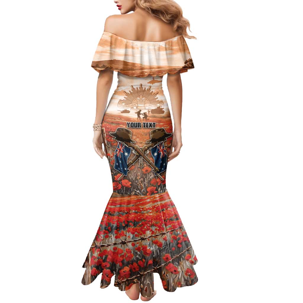 Personalised ANZAC Day Mermaid Dress Commemorative Soldier Tribute
