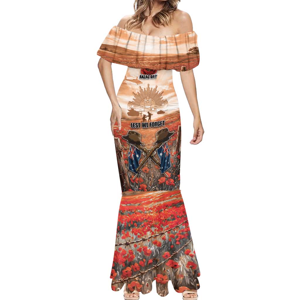 Personalised ANZAC Day Mermaid Dress Commemorative Soldier Tribute