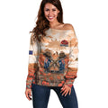 Personalised ANZAC Day Off Shoulder Sweater Commemorative Soldier Tribute