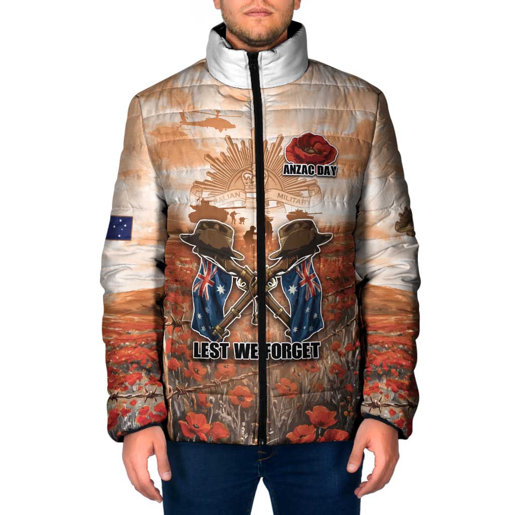Personalised ANZAC Day Padded Jacket Commemorative Soldier Tribute