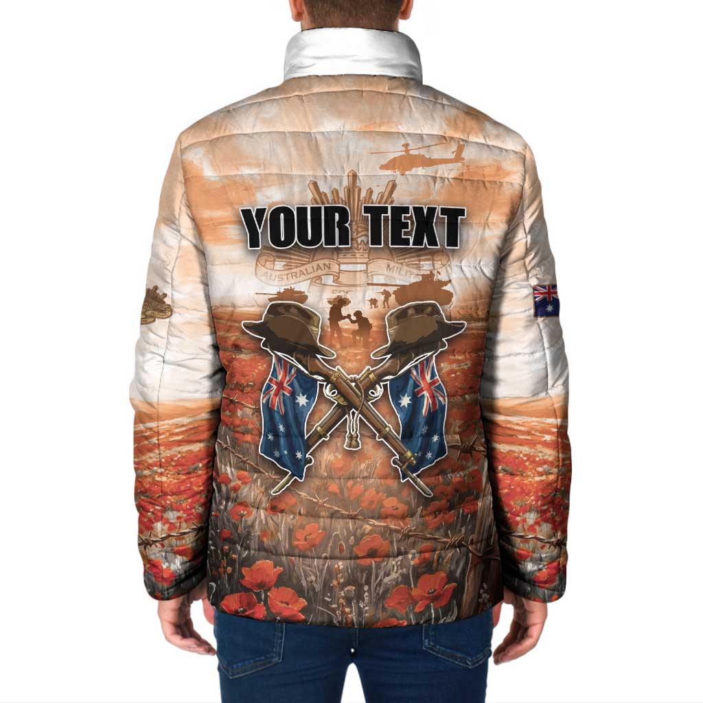 Personalised ANZAC Day Padded Jacket Commemorative Soldier Tribute