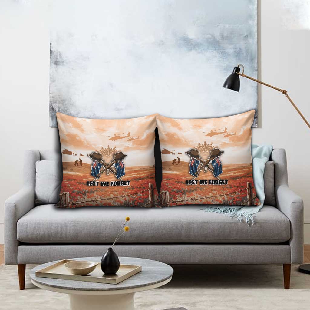 ANZAC Day Pillow Cover Commemorative Soldier Tribute