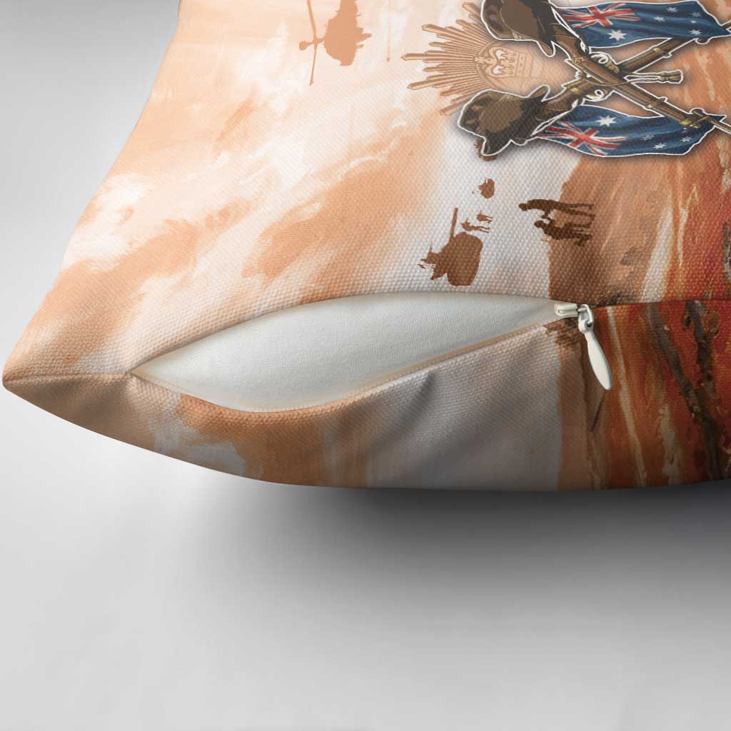 ANZAC Day Pillow Cover Commemorative Soldier Tribute