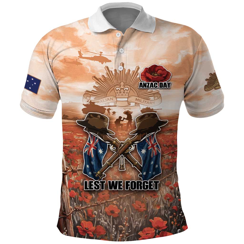 Personalised ANZAC Day Polo Shirt Commemorative Soldier Tribute