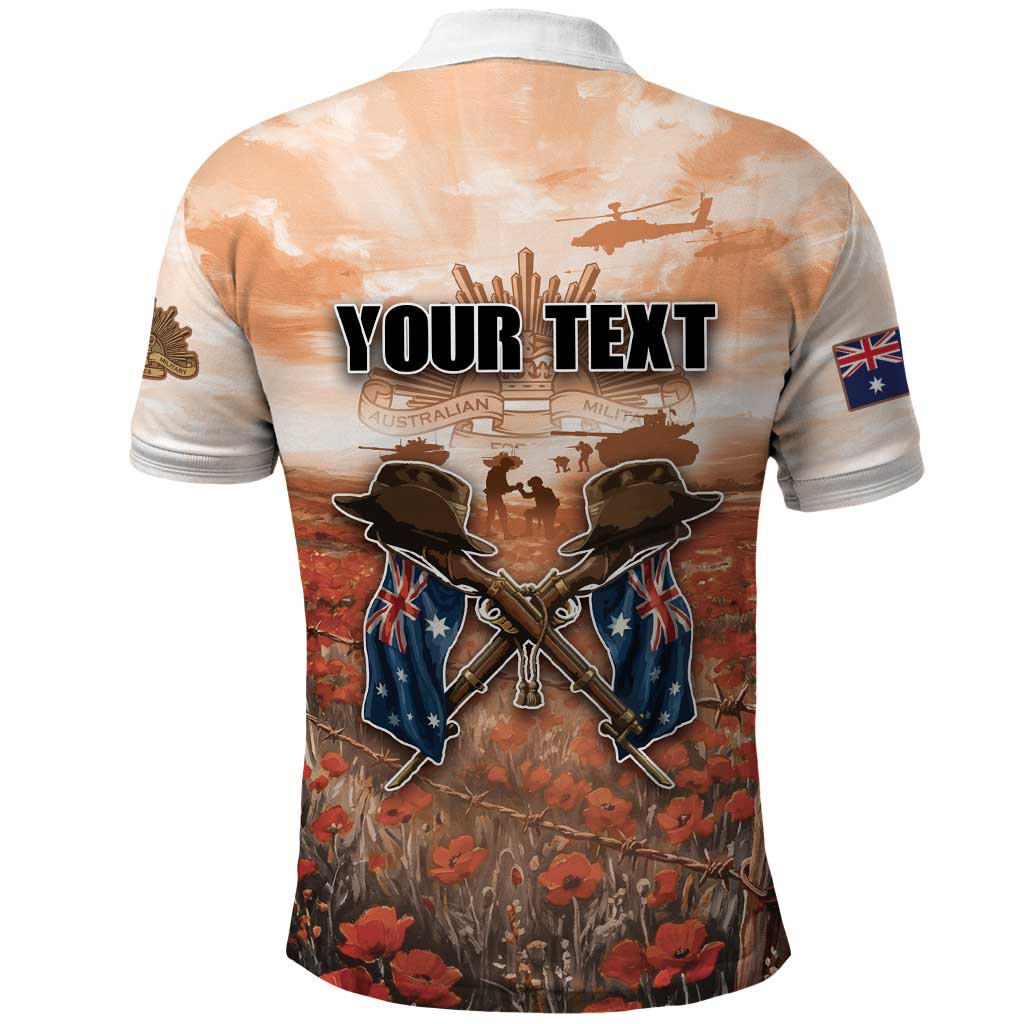 Personalised ANZAC Day Polo Shirt Commemorative Soldier Tribute