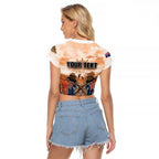 Personalised ANZAC Day Raglan Cropped T Shirt Commemorative Soldier Tribute