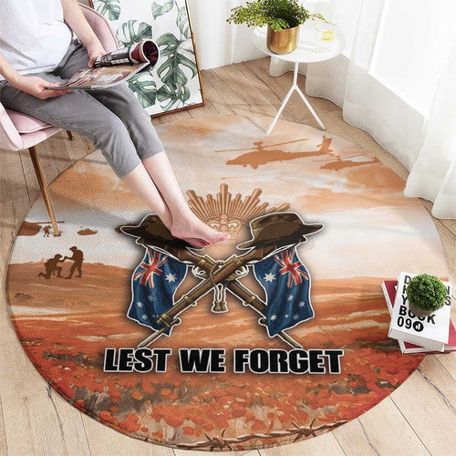 ANZAC Day Round Carpet Commemorative Soldier Tribute