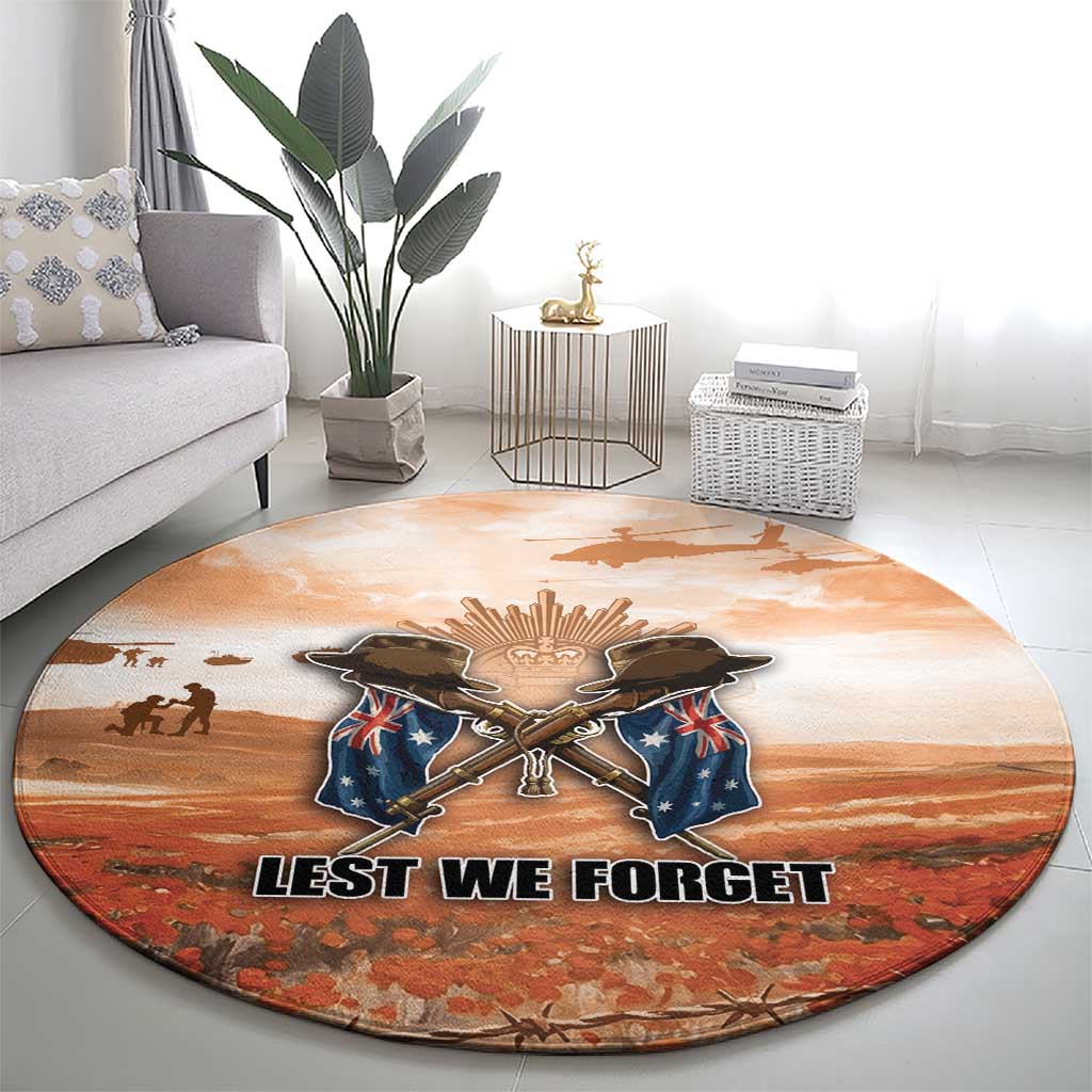 ANZAC Day Round Carpet Commemorative Soldier Tribute