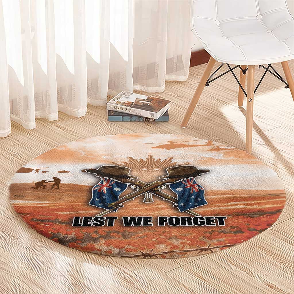 ANZAC Day Round Carpet Commemorative Soldier Tribute