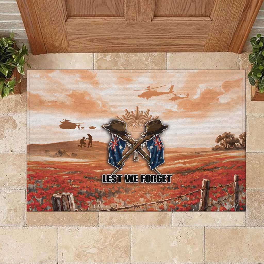 ANZAC Day Rubber Doormat Commemorative Soldier Tribute