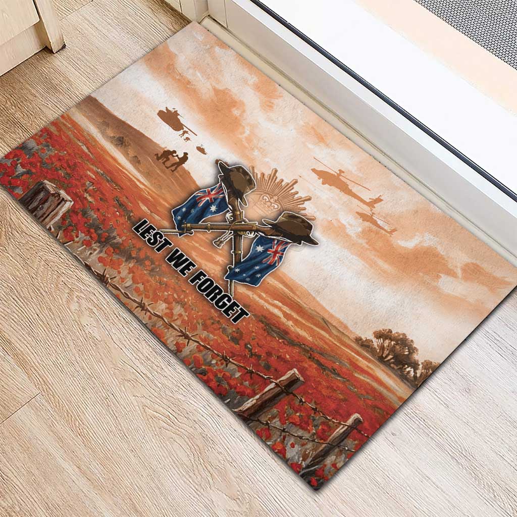 ANZAC Day Rubber Doormat Commemorative Soldier Tribute