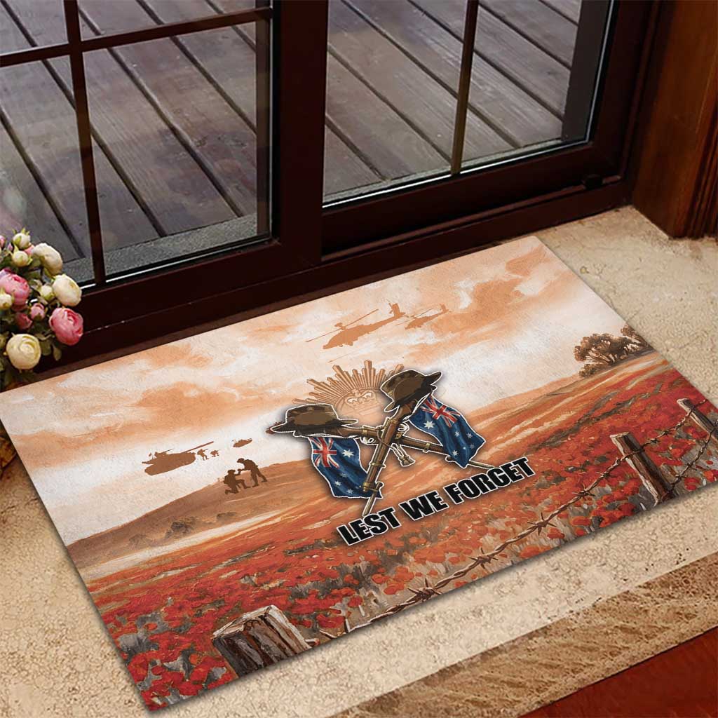 ANZAC Day Rubber Doormat Commemorative Soldier Tribute