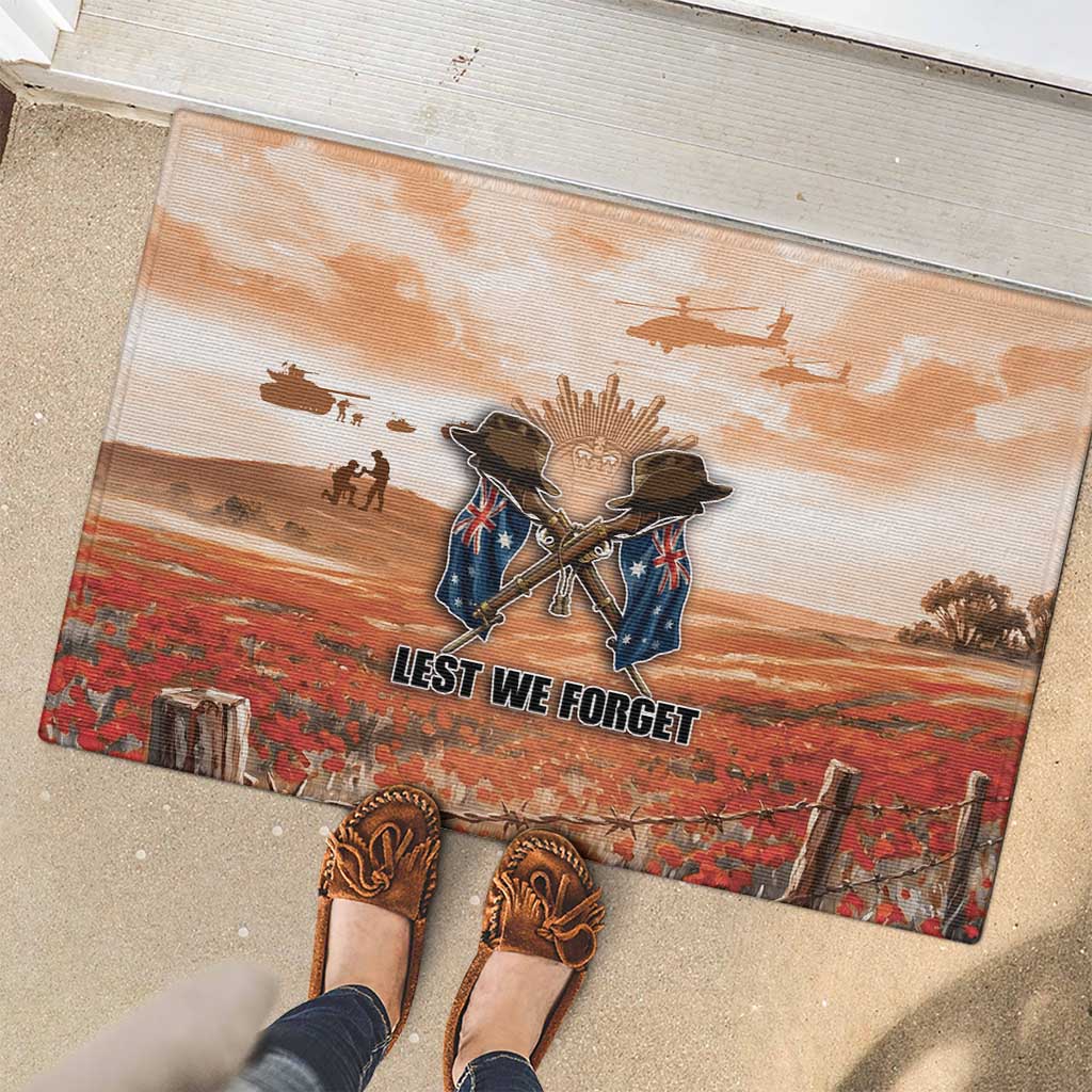 ANZAC Day Rubber Doormat Commemorative Soldier Tribute