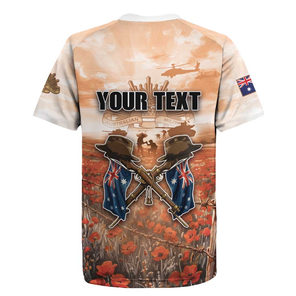 Personalised ANZAC Day Rugby Jersey Commemorative Soldier Tribute