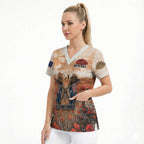 Personalised ANZAC Day Scrub Top Commemorative Soldier Tribute
