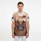 Personalised ANZAC Day Scrub Top Commemorative Soldier Tribute