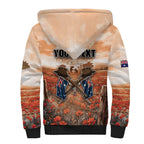 Personalised ANZAC Day Sherpa Hoodie Commemorative Soldier Tribute