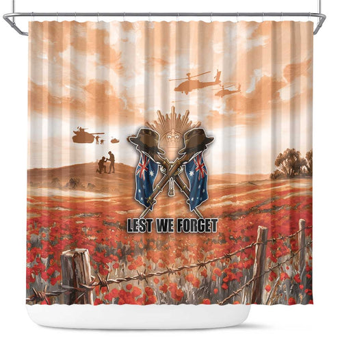 ANZAC Day Shower Curtain Commemorative Soldier Tribute