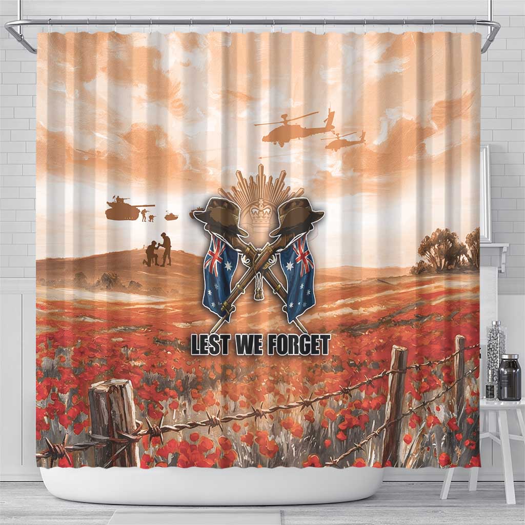 ANZAC Day Shower Curtain Commemorative Soldier Tribute