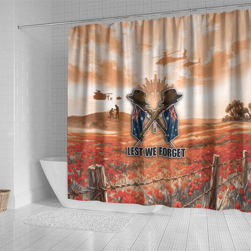 ANZAC Day Shower Curtain Commemorative Soldier Tribute