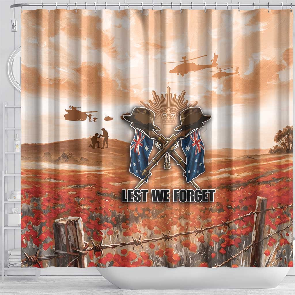 ANZAC Day Shower Curtain Commemorative Soldier Tribute