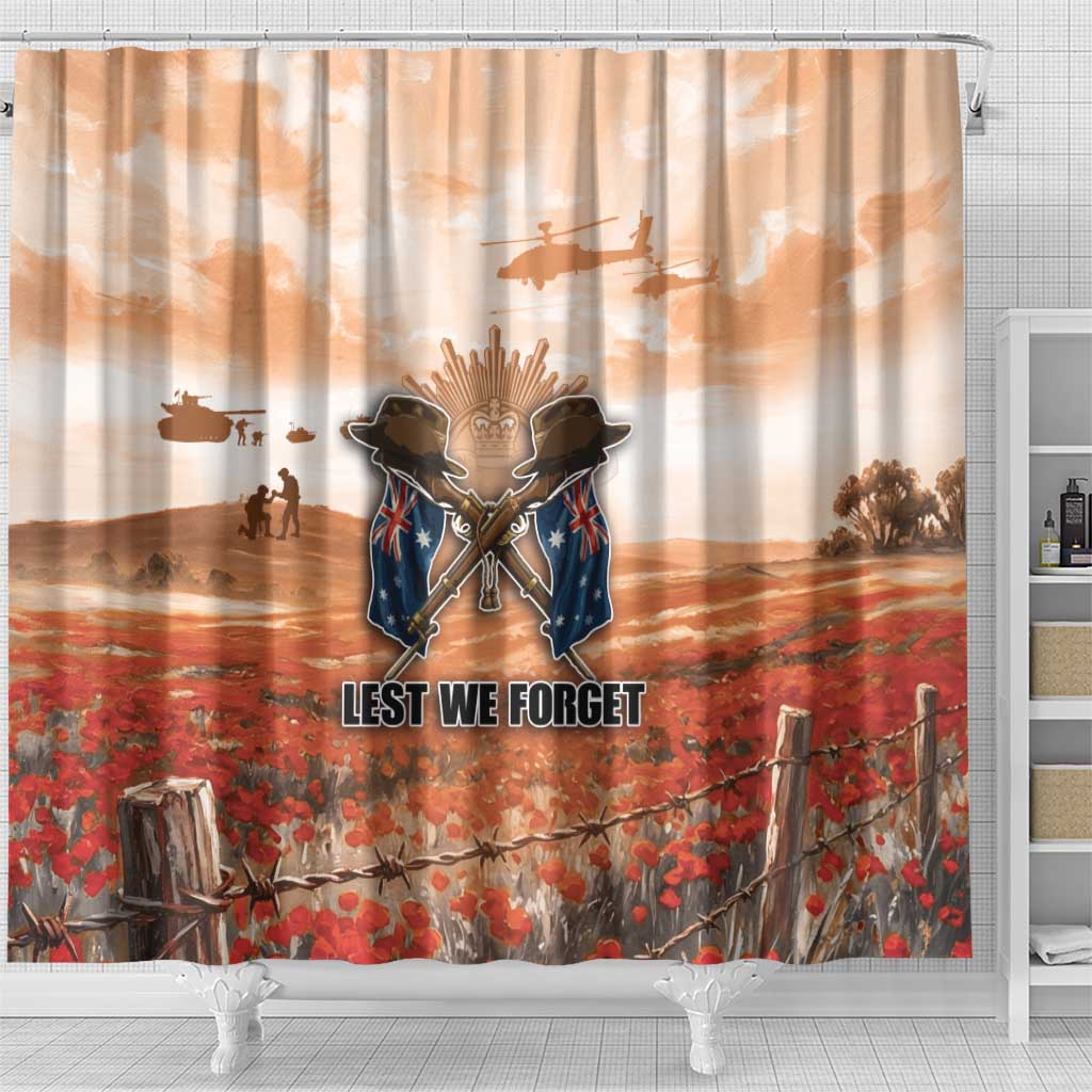 ANZAC Day Shower Curtain Commemorative Soldier Tribute