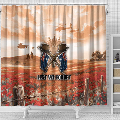 ANZAC Day Shower Curtain Commemorative Soldier Tribute